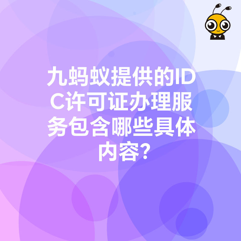 九蚂蚁提供的IDC许可证办理服务包含哪些具体内容？