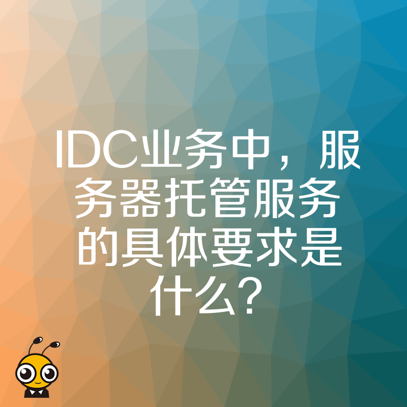 IDC业务中，服务器托管服务的具体要求是什么？