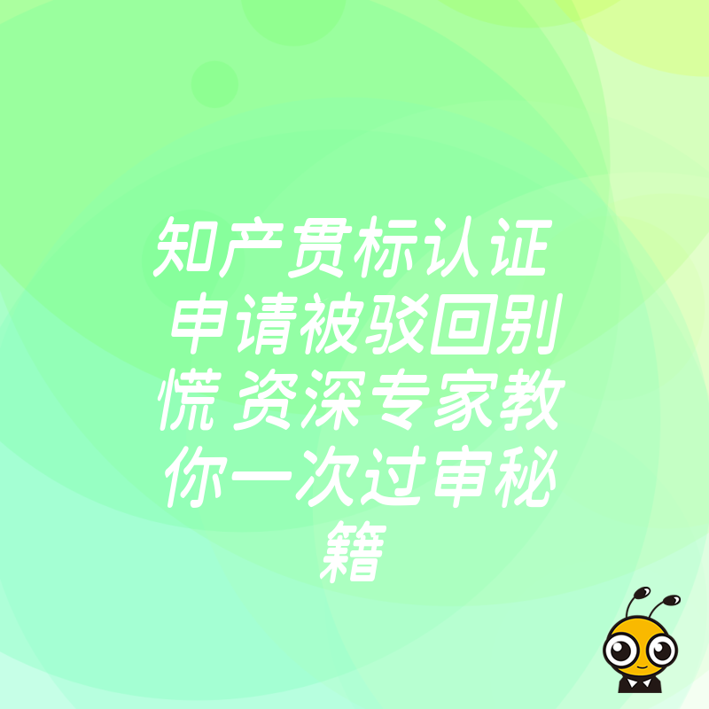 知产贯标认证申请被驳回别慌 资深专家教你一次过审秘籍