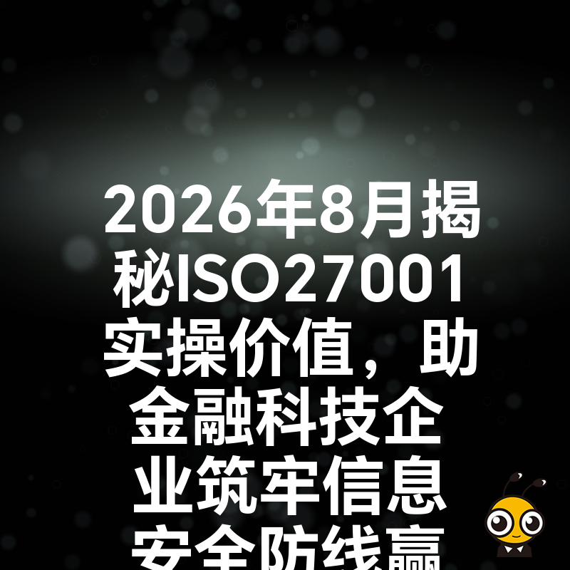 2026年8月揭秘ISO27001实操价值，助金融科技企业筑牢信息安全防线赢得客户信任
