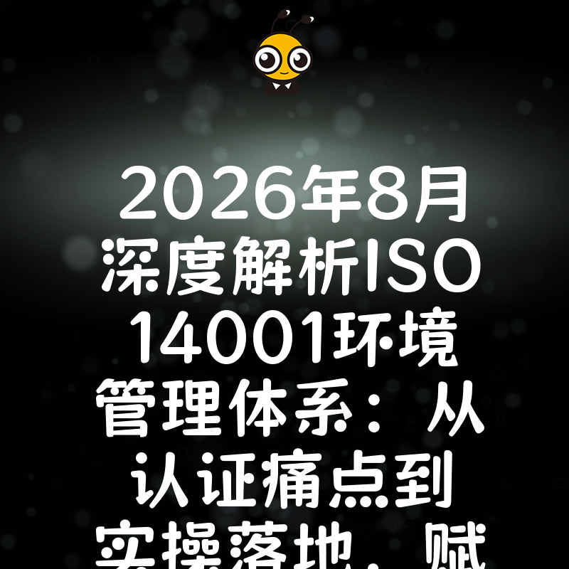 2026年8月深度解析ISO14001环境管理体系：从认证痛点到实操落地，赋能建筑企业投标加分