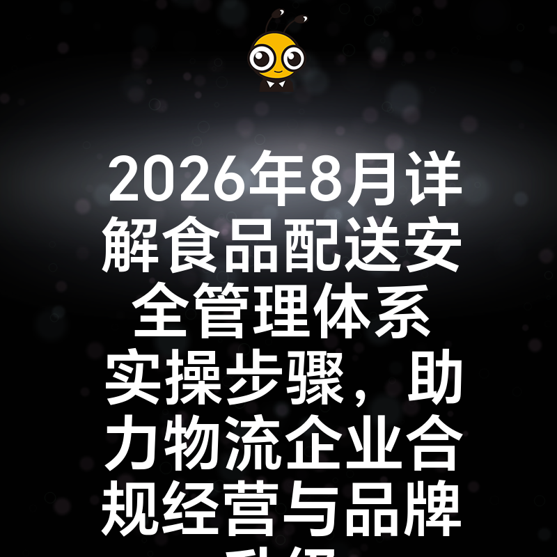 2026年8月详解食品配送安全管理体系实操步骤，助力物流企业合规经营与品牌升级