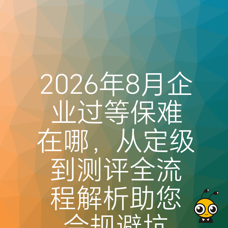 2026年8月企业过等保难在哪，从定级到测评全流程解析助您合规避坑