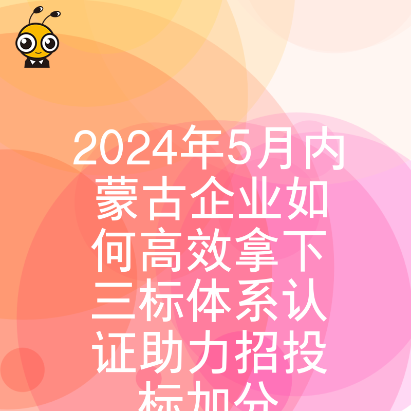 2024年5月内蒙古企业如何高效拿下三标体系认证助力招投标加分