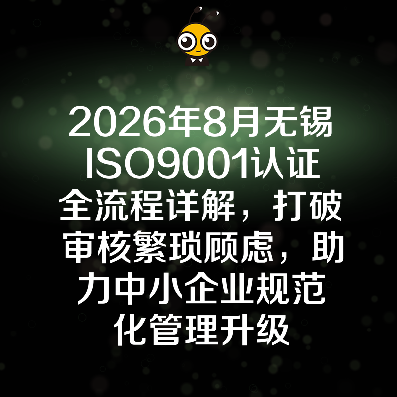 2026年8月无锡ISO9001认证全流程详解，打破审核繁琐顾虑，助力中小企业规范化管理升级