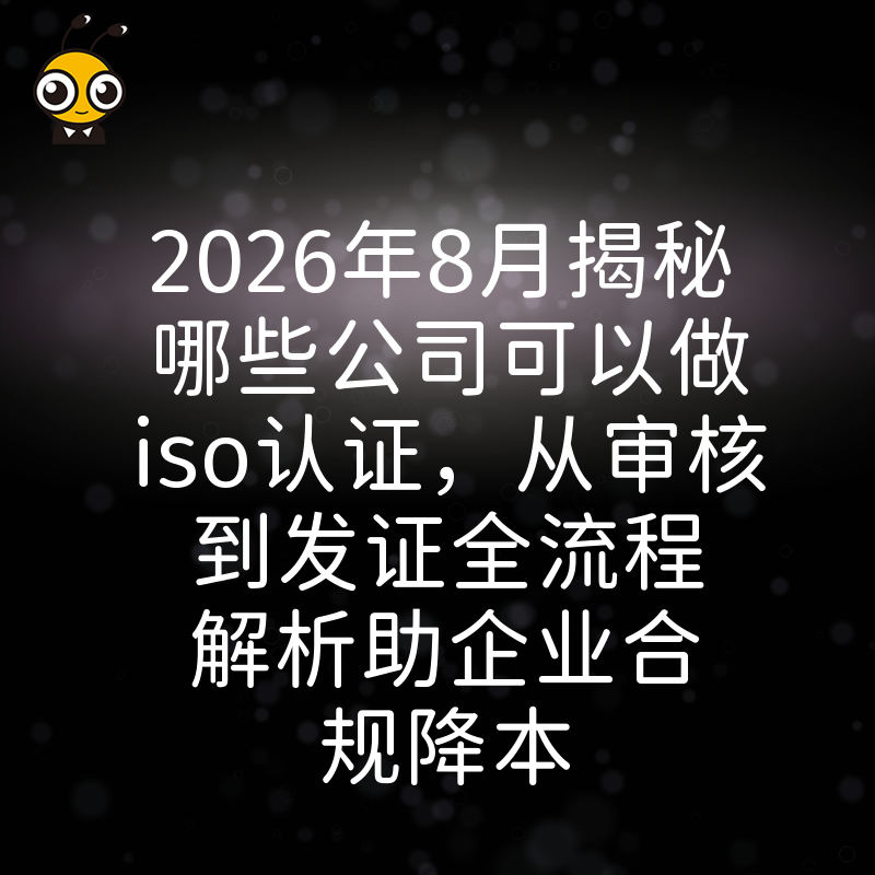 2026年8月揭秘哪些公司可以做iso认证，从审核到发证全流程解析助企业合规降本