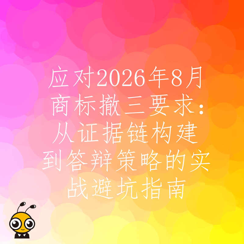 应对2026年8月商标撤三要求：从证据链构建到答辩策略的实战避坑指南