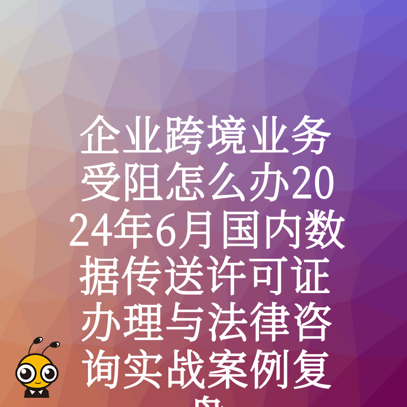 企业跨境业务受阻怎么办2024年6月国内数据传送许可证办理与法律咨询实战案例复盘