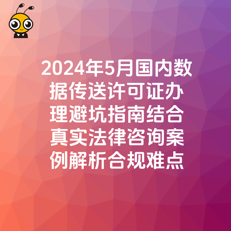 2024年5月国内数据传送许可证办理避坑指南结合真实法律咨询案例解析合规难点